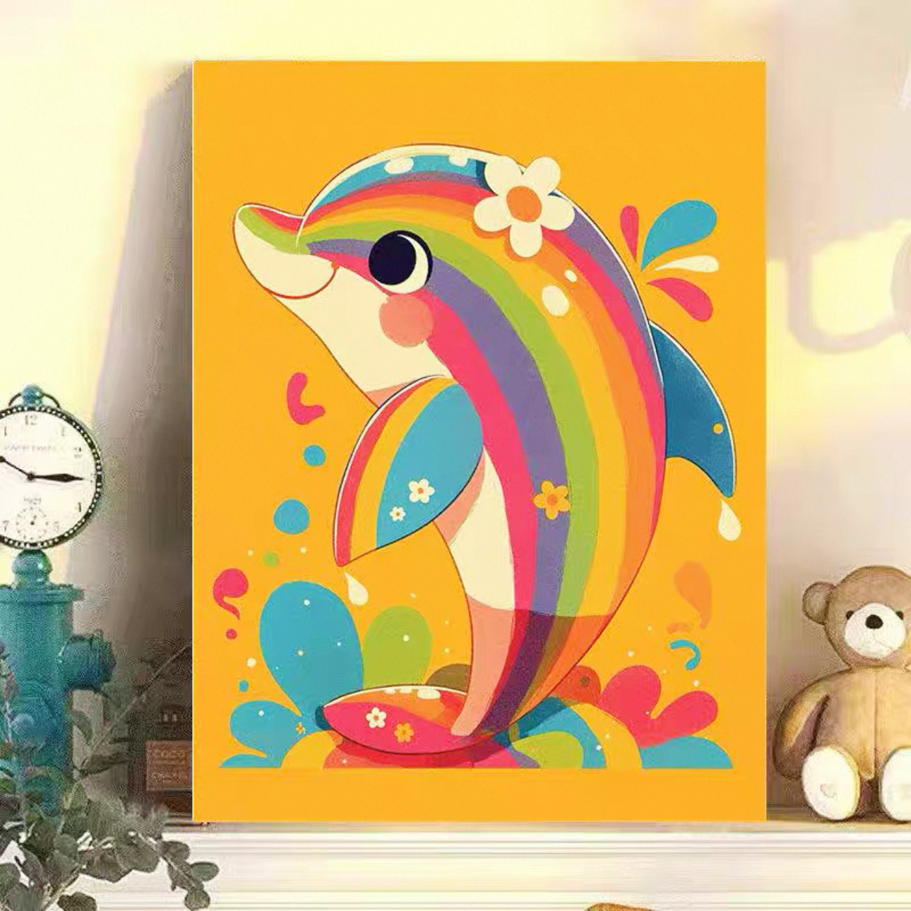DIY Numbered Oil Painting Colorful Animal Series Hand-painted Stress-relief Healing Decorative Wall Hanging